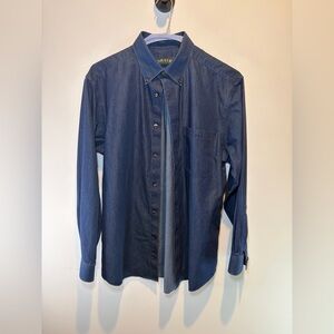 Orvis Men's Navy Button-Down Shirt with Chest Pocket